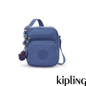 Kipling 經典靛藍多袋小巧斜背包-RON