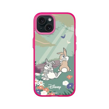 iPhone 15 Clear 粉漾桃 - 迪士尼-經典系列 Disney Classics - 小鹿斑比 - 桑普與邦妮