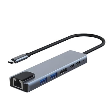 i-gota 愛購它 Type-C 8合1多工擴展埠  100W大功率快充  USB 3.1  USB 2.0  HDMI  RJ45  TF  SD  GHB-002  1個