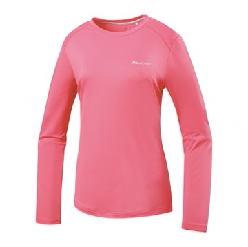 【【蘋果戶外】】山林 51P56 32 深粉紅 女 氧化鋅抗菌涼感衣 圓領長袖排汗衣 POLO衫 吸濕快乾 春夏 Mountneer