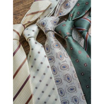 米白香檳咖色手打領帶男士條紋花紋復古英倫8CM正裝職業商務潮流