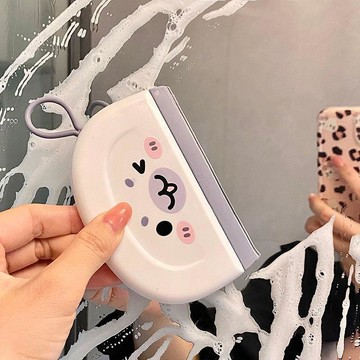 💖CoCo優選💖可愛海豹表情玻璃刮水器奶油風浴室衛生間洗手檯鏡面清潔刮水板