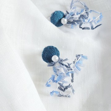 迷人的刺繡耳環材料包 珍珠 手縫 刺繡 珠繡 新手ok 影片教學