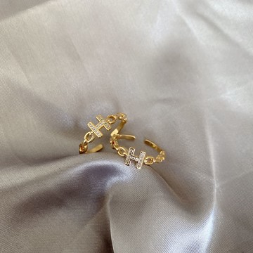 【字母情人】個性H戒指女ins潮網紅氣質簡約時尚小眾設計食指S925