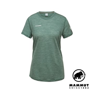 【Mammut 長毛象】Tree Wool FL T-Shirt W羊毛混紡快乾抗臭短袖T恤 深玉石綠 女款 #1017-06670