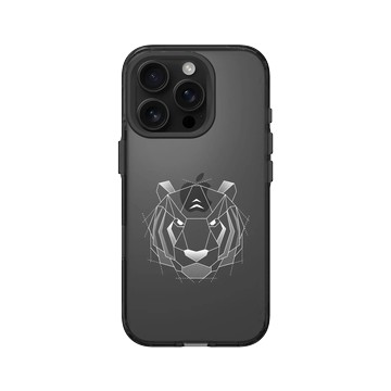 iPhone 16 Pro Clear (相機按鈕) 酷墨灰 - Animal Silhouette / 動物剪影 - 幾何-動物系列/虎