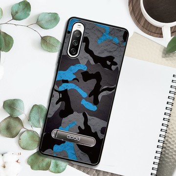 Sony Xperia 10 IV 減震立架手機殼-數位迷彩藍