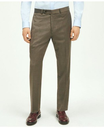 Brooks Brothers Men's Classic Fit Wool 1818 Dress Pants | Brown | Size 33 32