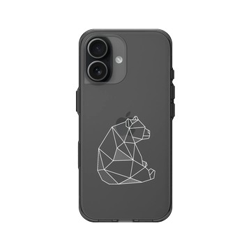 iPhone 17 Clear (相機按鈕) 酷墨灰 - Animal Silhouette / 動物剪影 - 幾何-動物系列/熊