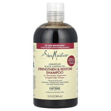 SheaMoisture, 牙買加黑蓖麻油，強韌和修復洗髮水，13 液量盎司（384 毫升）