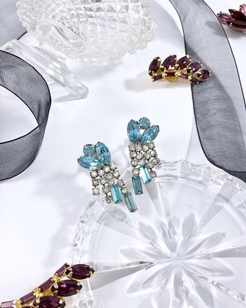 復古水晶流蘇個性耳環