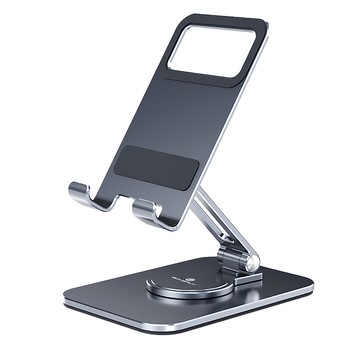 BONERUY 手機款鋁合金旋轉折疊支架 L05mini 鋁合金+矽膠材質  灰色  1個