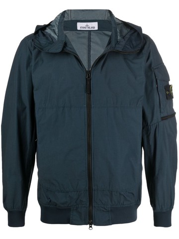 Stone Island - Compass badge lightweight hooded jacket - men - Polyamide/Polyurethane Resin - XXXL - Blue