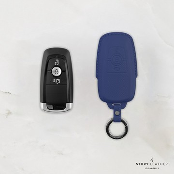 STORY LEATHER 【FORD-R3】【車鑰匙皮套 巴掌紋星葡藍】 Style FORD-R3