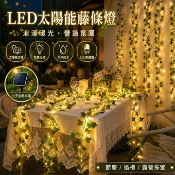 【ST】LED太陽能藤條燈 庭院裝飾 仿真藤條燈 太陽能燈串 太陽能陽台燈 裝飾燈串 花園造景 園藝燈 太陽能花 景觀燈