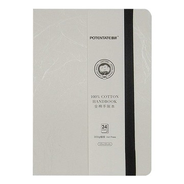 遵爵 100%純棉手帳本 24張 300g細紋 熱壓 13x19cm  白色  1本