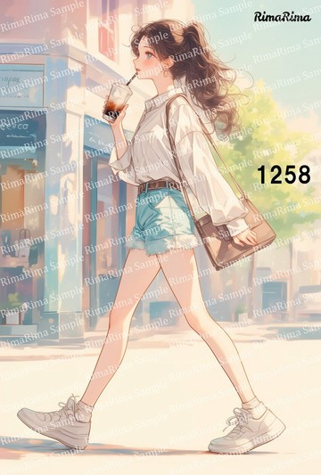 1258 原創貼紙 原創人物貼紙 貼紙 標籤 りまりま RimaRima
