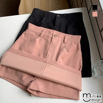 【Mini嚴選】高腰A字短裙 兩色