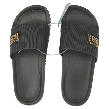 透氣格紋室外拖鞋  黑色  25cm