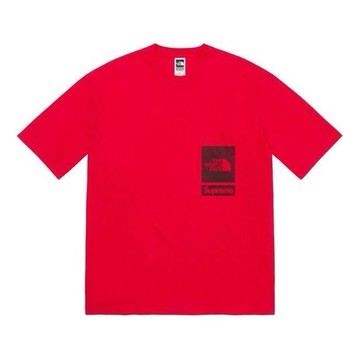 Supreme x The North Face Printed Pocket T-Shirt 'Red Black'