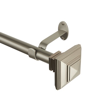 Elrene Home Fashions Florence Adjustable Curtain Rod with Square Finials, 28-48