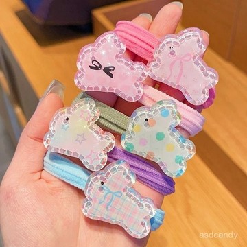 🔥臺灣-出貨🔥兒童糖果色兔子髮繩寶寶蝴蝶結髮圈女孩卡通紮頭繩女童橡皮筋頭飾