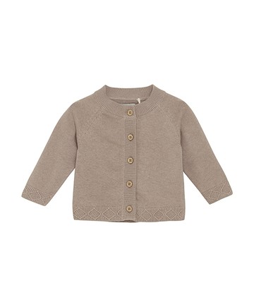 素面褐色長袖針織外套86cm