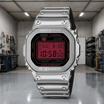 CASIO 卡西歐 G-SHOCK 工業風金屬圈電子錶 學生錶 手錶 GM-5600YRA-8