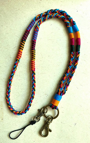 手捻系列 繽紛色彩編織手機吊繩 證件套掛繩 鑰匙圈掛繩