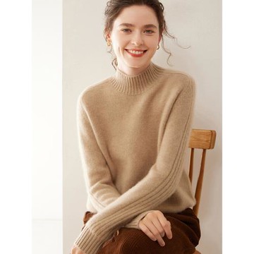 半高領三重磅股加厚100純山羊絨衫女歐貨高端寬松軟糯打底毛衣