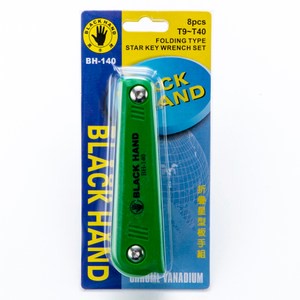 黑手牌 摺疊星型板手組 8支組 T9~T-40BH-140