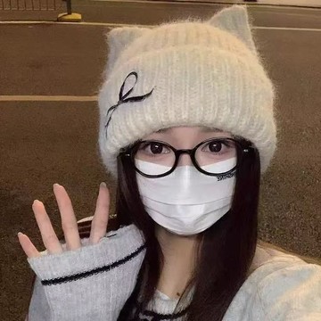韓版 蝴蝶結帽子 刺繡毛線帽 冬季保暖 毛線帽子 休閒 百搭 包頭帽 時尚 冷帽 耐寒 高顏值 秋冬新款帽子 針織帽