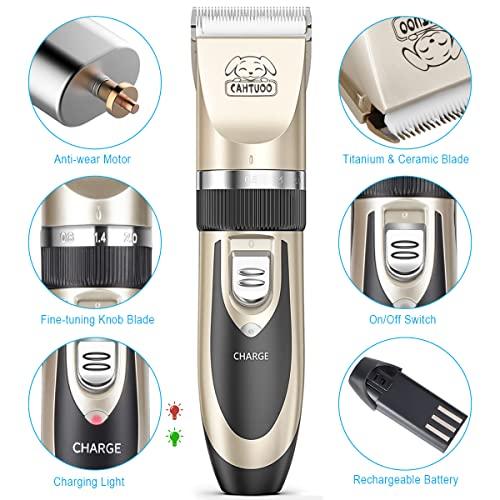 CAHTUOO Dog Grooming Clippers?arry%Professional Pet Grooming Kit