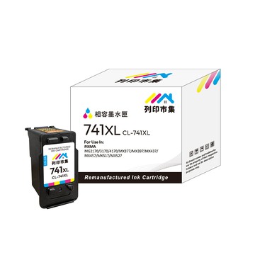 printermall for CANON CL-741XL/CL741XL 彩色高容量 副廠 環保墨水匣 /適用PIXMA MG2170/MG3170/MG4170/MG2270/MG3270/MG3570/MG3670/MG4270/MX377/MX437/MX517/MX397/MX477/MX457/MX527