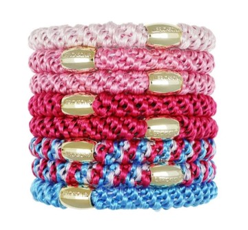 美國 L. Erickson 彈力髮圈-Blue Raspberry 金釦粗款髮圈 原裝8入 名牌髮圈【南風百貨】