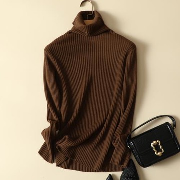 高領毛衣女加厚套頭2023秋冬季新款洋氣保暖長袖內搭打底針織衫女