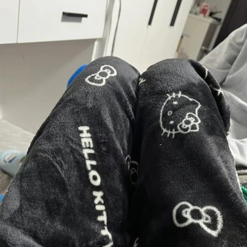 女生睡褲 居家褲子 冬天睡褲 休閒褲卡通貓咪法蘭絨睡褲女秋冬季新款珊瑚絨加厚加絨保暖休閒居家褲子