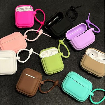 簡約純色相框 矽膠保護套 適用AirPods 4代 Pro/Pro2蘋果耳機殼 1/2/3代耳機保護殼 帶防塵塞 防摔殼