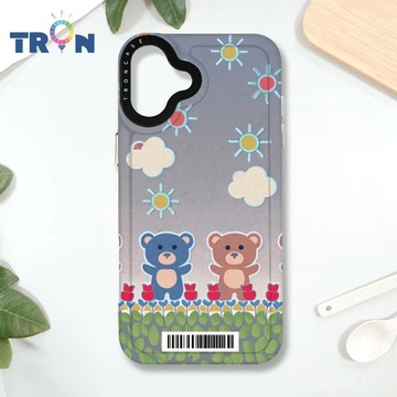 TRON IPHONE 16 PLUS 小熊與花系列 防摔 MAGSAFE 磁吸 太空載具殼 透白 手機殼