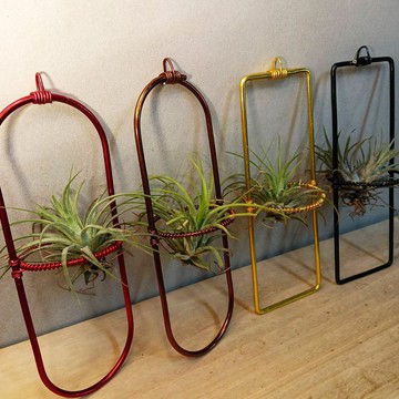 手作不生鏽鋁線花架 橢圓長方空氣鳳梨架 植栽吊架
