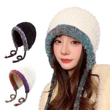 QIDINA 人氣款保暖仿兔毛軟綿減齡針織毛帽-2HA