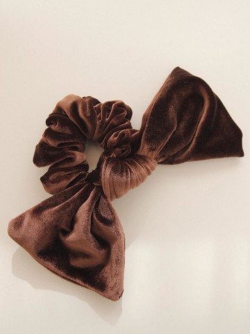 Ribbon Velvet Plated Hair Scrunchie (H01304)