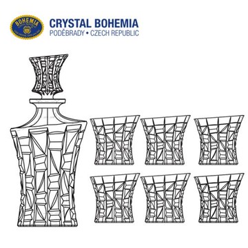 捷克進口BOHEMIA水晶杯刻花洋酒杯威士忌杯酒樽酒壺酒瓶酒具套件