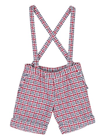 Thom Browne Kids - houndstooth-pattern tweed shorts - kids - Cotton/Cupro - 8 yrs - White