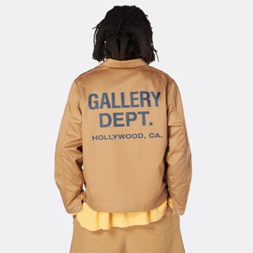 高街Gallery Dept英文字母印花基礎寬松休閑拉鏈教練夾克外套 潮