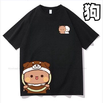 【12生肖衣服】短袖T恤 女裝 女裝短袖 男女同款上衣 一二布布情侶裝 一二布布衣服 純棉T恤 大學生衣服 夏季短袖