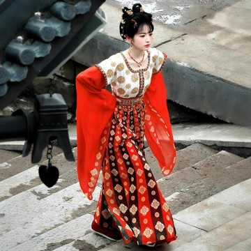 唐制漢服齊腰復原款女唐圓領齊腰八破長裙小唐人日常春夏改良款鑫弘-素時衣櫥