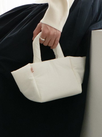 Padded Nylon Mini Tote Bag [Beige]