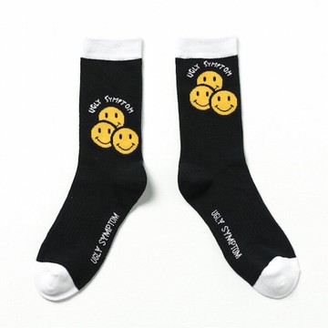 Ugly Symptom 3笑臉設計款 襪 黑色