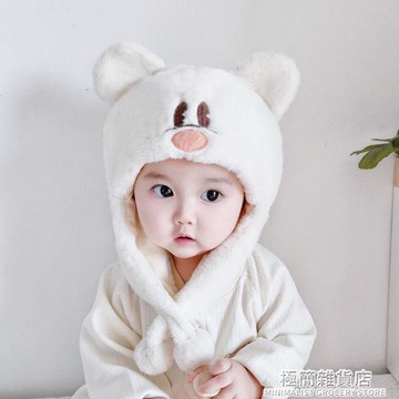 寶寶帽子可愛超萌加絨護耳男女嬰幼兒雷鋒帽毛絨嬰兒保暖兒童帽 聖誕節特惠 年終大促